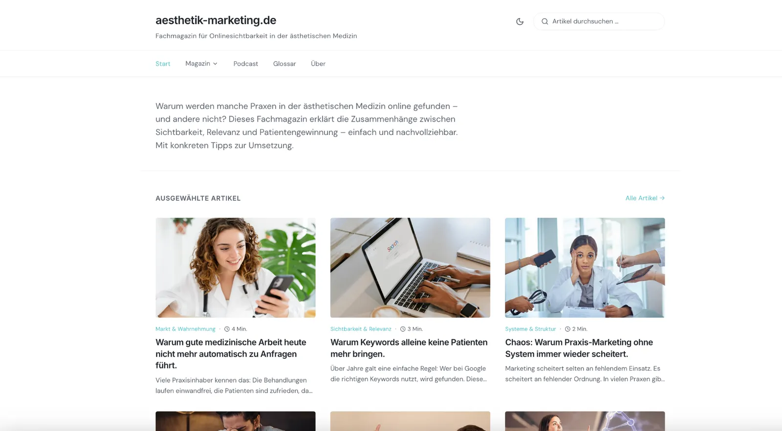 aesthetik-marketing.de, Fachmagazin für Onlinesichtbarkeit in der ästhetischen Medizin