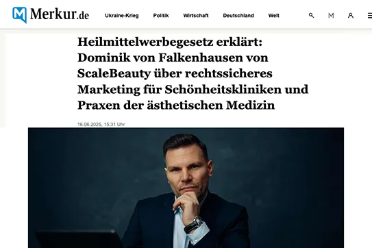 Dominik von Falkenhausen in Merkur, Rechtssicheres Marketing für ästhetische Praxen