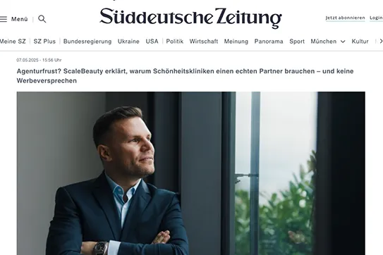 Dominik von Falkenhausen in Süddeutsche Zeitung, Agenturfrust in der ästhetischen Medizin